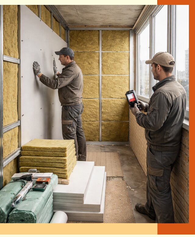 Утепление балкона в Мончегорске от 4545 руб. под ключ | ТепломастерМнч